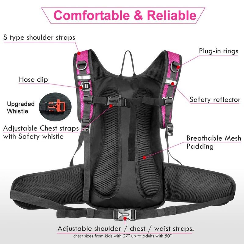 Mothybot Hydration Pack, Insulated Hydration Backpack with 2L BPA Free Water Bladder and Storage, Hiking Backpack for Men, Women, Kids for Running, Cycling, Camping - Keep Liquid Cool up to 5 Hours - Image 4